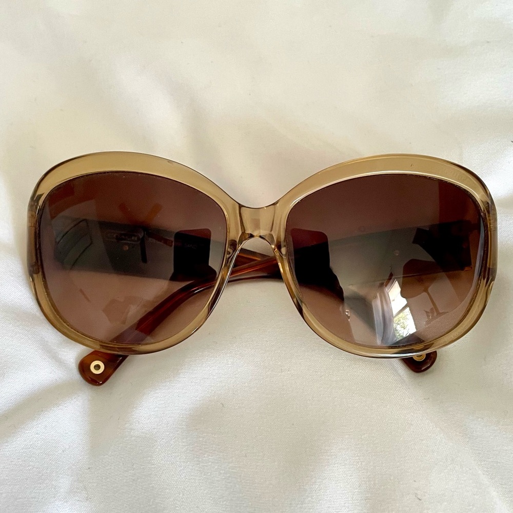 Coach Brown and Sand Joelle oversized butterfly Women's Sunglasses 00’s Y2K